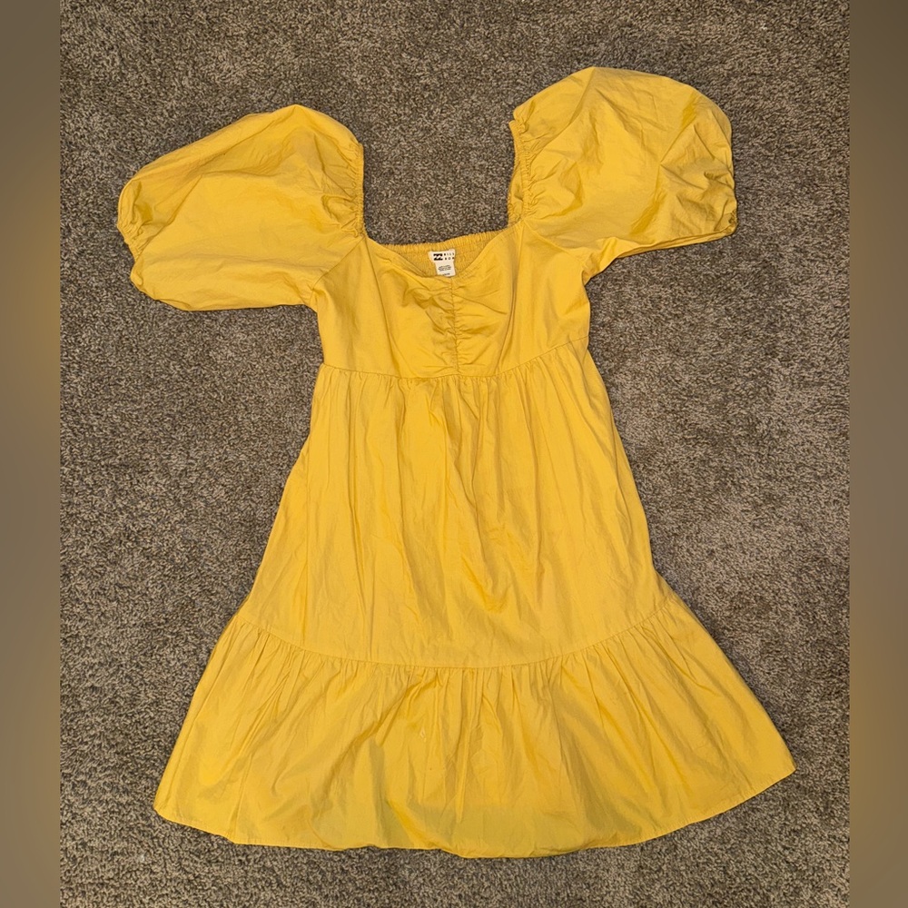 Billabong Sunny Yellow Puff Sleeve Dress